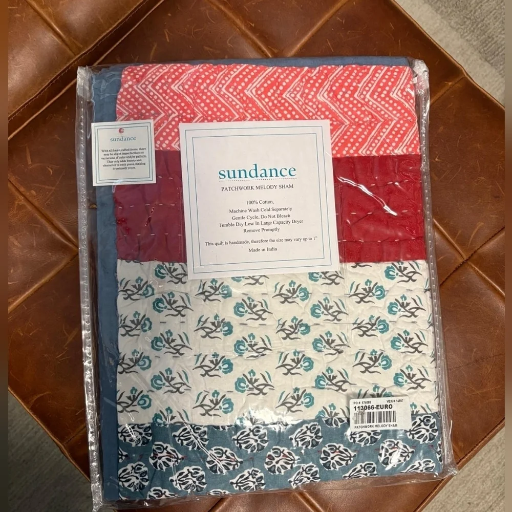 Sundance Patchwork Melody Euro Sham NWT